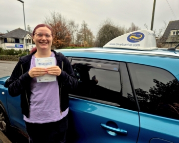 A big well done to Eloise who passed her test today, first time with a great drive. Enjoy your new freedom and thanks for choosing Drive to Arrive.