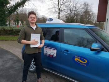 A big well done to Ben for passing his test today, first time. Congratulations! Safe driving and thanks for choosing Drive to Arrive.