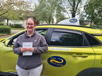 A huge well done to April for passing her test today. A great drive. Enjoy your new freedom, stay safe and thanks for choosing Drive to Arrive.